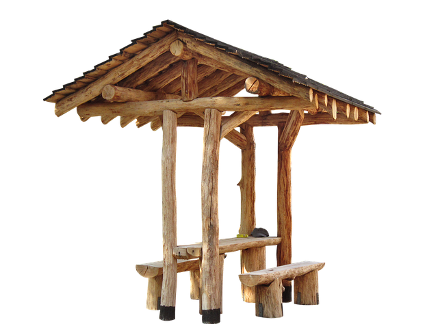 klasické dřevěné posezení